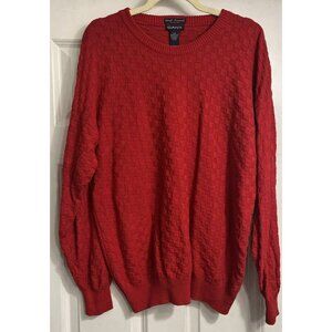 Vtg Gant Sweater Mens‎ Large Pullover Hand Framed Red Waffle Knit Grandpa